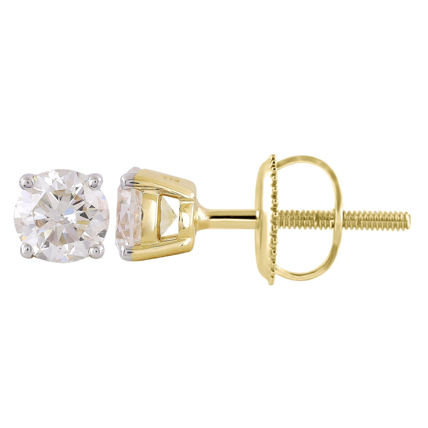 0.75ct Diamond Stud Earrings In 9Ct Yellow Gold – SS Impressions